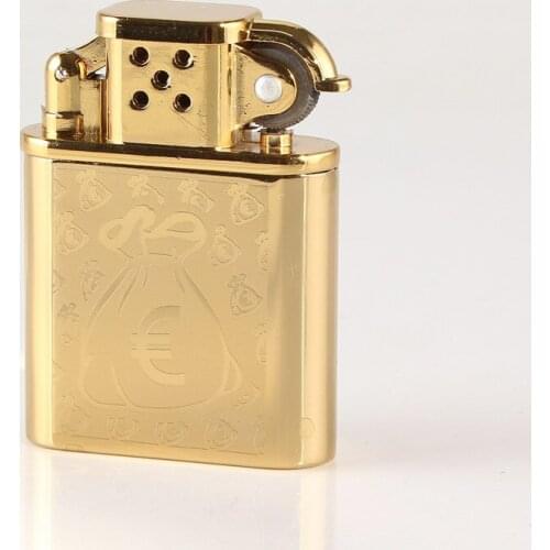 Old Retro Style Grinding Wheel Open Flame Small and Portable Lighter Simplicity Metal Butane Gas Cigarette Encendedores for Men