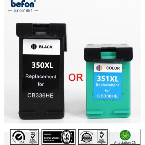 Befon 350XL 351XL Cartridge Replacement for HP 350 351 HP350 HP3510 Black Color Ink Cartridge Deskjet D4260 4260 D4360 C4200