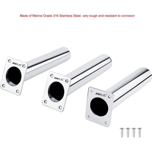 Flush Mount 0 or 20 Degree stainless steel 316 square shape flange fishing rod racks holder Bracket boat fishing Accessories