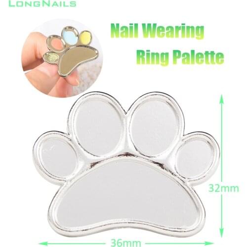 1pc Nail Display Plate Mini Ring Stainless Steel Display Plate Mixing Acrylic UV Gel Polish Painting Tools Nail Display Plate x1