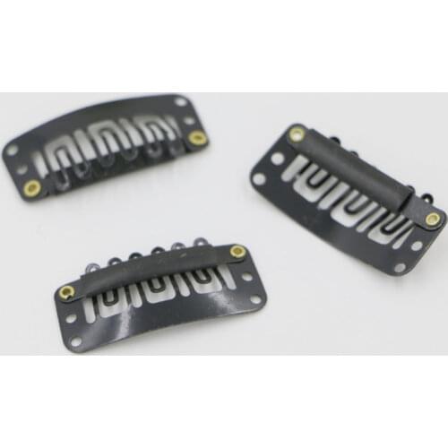 28Pcs/Lot Clip In Hair Extension Wig Clips for Human Hair Bangs Snap Hair Clips for Extensions Metal Comb for Closure