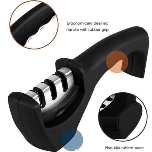 3 Stages professional knife sharpener diamond Tungsten steel ceramics scissors sharpener knives Grinder tools Sharpening Stone