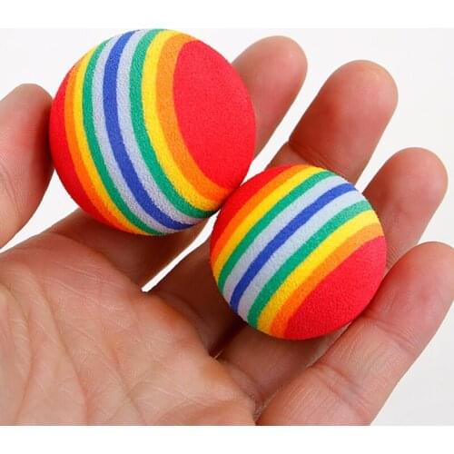 3pcs Pets dog Rainbow toys ball Sports dog and Small Dogs Cats cat pet EVA material toy round exercise balls dogs Toys supplies