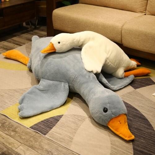 50/90/130cm Big Size Goose Pillow Soft Stuffed Doll Sofa Cushion Bedroom Mat Soft Animal PillowGirl Boy Gift