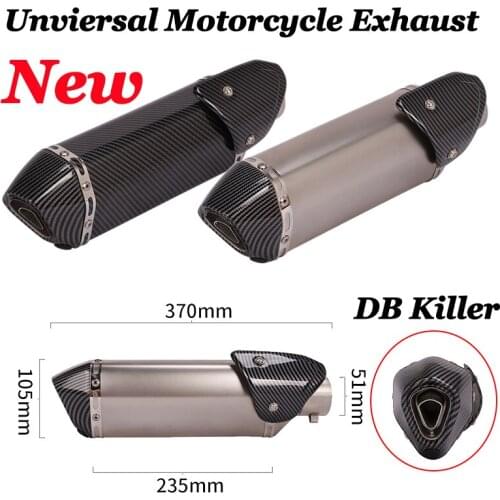 51mm Universal Motorcycle Exhaust Pipe Escape Silencer Modiifed Muffler DB Killer For Ninja 650 RC390 CBR300 Z900 NC700 NC750X