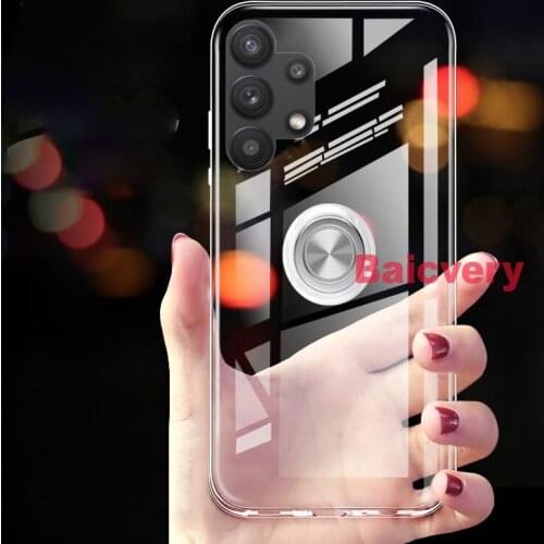 Case for Samsung Galaxy A32 4G 6.4 inch Cover Magnetic Car Finger Ring Holder Soft TPU Shockproof Case for Galaxy A32 5G 6.5"