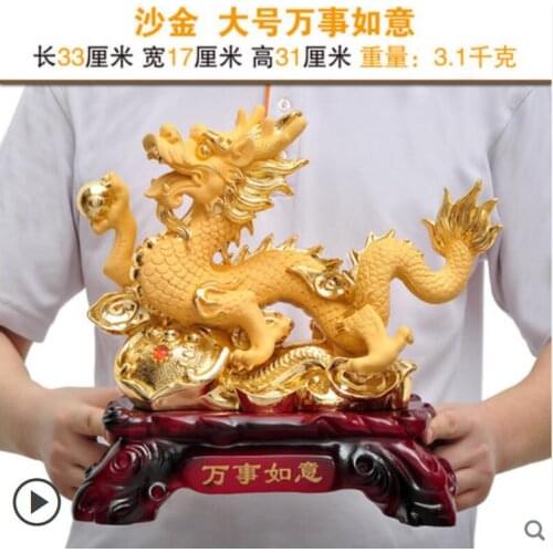 DRAGON ARK OF TV OF HANDICRAFT SITTING ROOM OFFICE DESK DECORATION UP A HOUSEWARMING GIFT GOLD OFFICE STORE OPENING GIFT