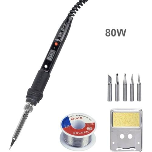 JCD LCD Electric Soldering Iron Adjustable Temperature 80W Solder Iron Kit 220V 110V 908S Quality Tips Wire Welding Repair Tools