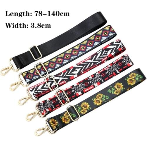 Wide 3.8CM Messenger Bag Strap Canvas Ethnic Style Diagonal Women Backpack Adjustable Shoulder Strap Bags Accessories