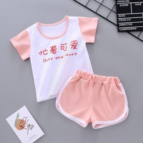 Printed Clothing Set for Kids 2021 Short Sleeve Shirt and Shorts Set Childrens Summer Clothing Casual Tracksuit for Boy & Girl