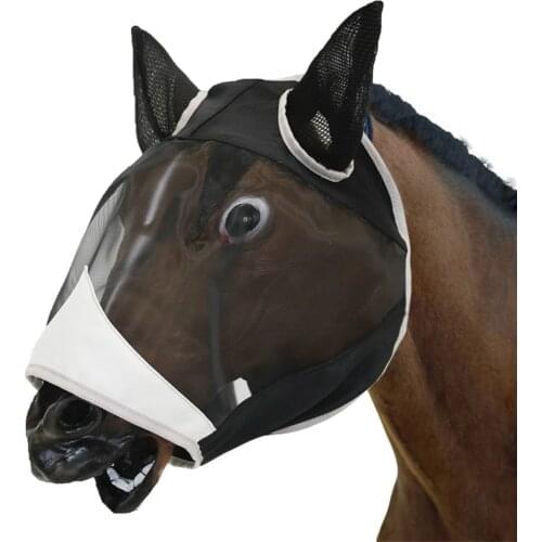 1pcs New Horse Anti Fly Mask Comfortable Breathable Horse Mesh Eye Nose Ear Anti Mosquito For Household Animal Horse Ornament