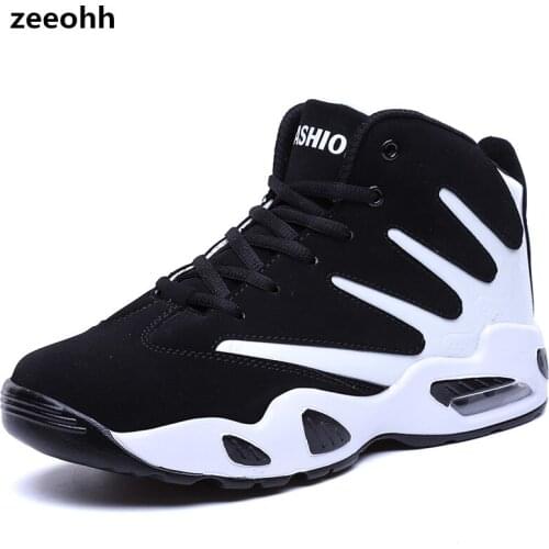 Zeeohh Men High Top Basketball Shoes Cushioning soft Comfortable Basketball Sneakers Shockproof Athletic Sports Male Footwear