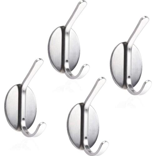 Wall Hooks Encozy Stainless Steel Hooks Seamless Adhesive Hooks for Hanging Keys Towels Coat in Bathroom Kitchen