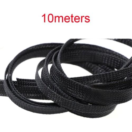 10Meters Nylon Braided Mesh Hose 8mm/10mm/12mm Snakeskin Wire Telescopic Sleeve Net Tube Cable Protection Sheath for RC Drone