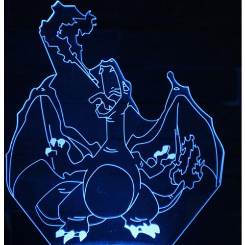 Pikachu Night Light Home Lamp Accessory Set Acrylic Board Base 7/16 Color Remote Control LED Light Childrens Toy Birthday Gift