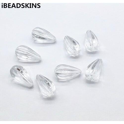New arrival! 26x13mm 190pcs Clear acrylic stripe Drop shape beads for Earrings parts,hand Made Jewelry Findings & Components