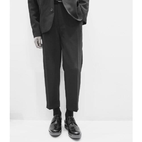 New Mens Fashion Personalized Large size customizatio Joker wide leg nine points casual pants