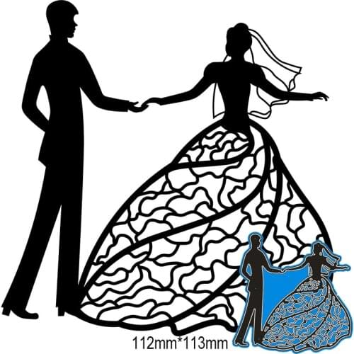 New Metal Cutting Dies Wedding Dress Stencils For DIY Scrapbooking Paper Cards Craft Making Craft Decoration 112*113mm