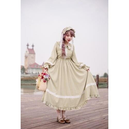 Palace sweet princess lolita dress vintage lace bowknot peter pan collar high waist victorian dress kawaii girl gothic lolita op
