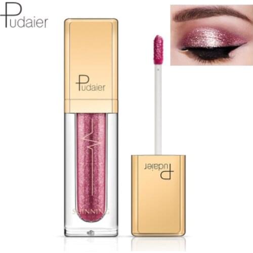Pudaier 18 Colors Shine Smoky Eyeshadow Waterproof Dimond Glitter Liquid Eyeshadow Womens Cosmetic Eyeshadow Eyeliner
