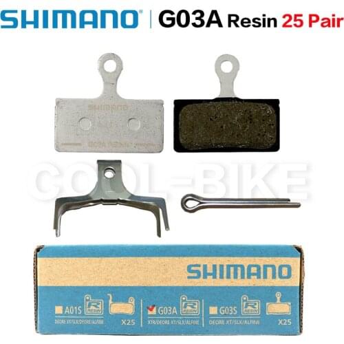 25 Pairs Original SHIMANO G03A MTB Disc Brake Resin Pads For BR-M9000/M9020/M987/M985/M8000/M785/M7000/M6000/M675