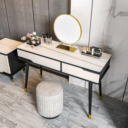 Nordic Home Slate Dresser Bedroom Light Luxury with Mirror All-in-one Make-up Table Cabinet One-in-one Dresser Table Modern