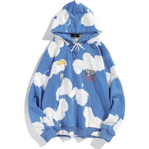 Kanye West Tie Dye Stranger Things Sweatshirt Men and Women Wish you were here Letter Embroidery Hooded Hoodies Oversize Hoody