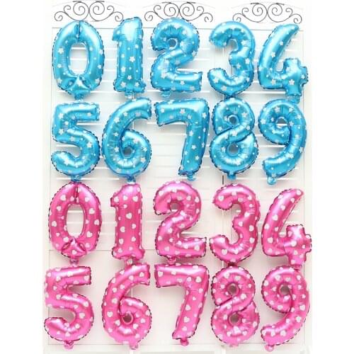 1 PCS 16 32inch Number Balloon Blue Red Pink Number Aluminium Foil Balloons Baby Shower Happy Birthday Party Wedding