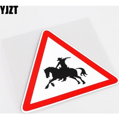 YJZT 14.7CM*12.7CM Personality Warning Mark Graphical Car Sticker PVC Decal 13-0833