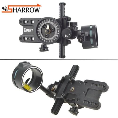 1pc Compound Bow Sight 0.019" Optic Fiber Single Pin Sight Left/Right Hand Aiming Scope For Hunting Shooting Arcehry Accessories