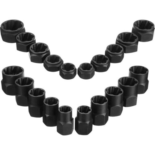 10Pcs 9-19mm Damaged Bolts Nuts Screws Remover Extractor Removal Threading Spiral Cut Tapered Tool Car Hub Multipurpose Screws