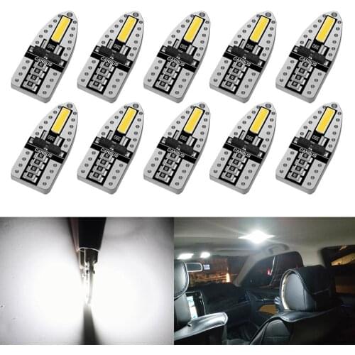 10Pcs White Canbus T10 W5W LED Bulb WY5W 194 168 LED Car Interior Light License Plate Signal Lamp Auto 12V