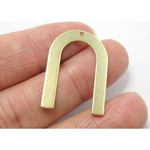 Brass U shaped earrings dangle charm 28x20x0.8mm Raw brass earring findings -10pcs R1195