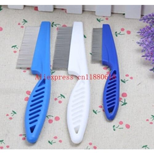 100pcs/lot Free Shipping Hot Sale Pet Dog Hair Flea Comb Stainless Pin Dog Cat Grooming Brush Comb Clean Tool Small & Big size