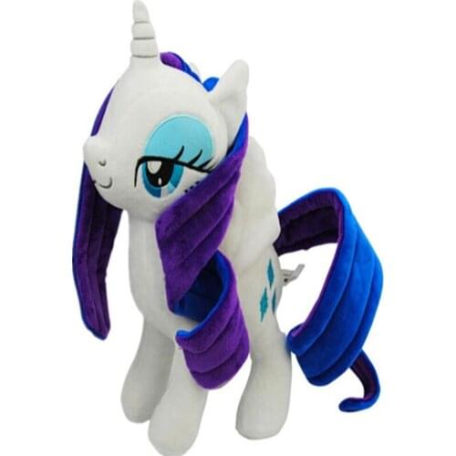 30cm High Good Quality White Blue Horse Unicorn Stuffed PP Cotton Soft Plush Doll Toy
