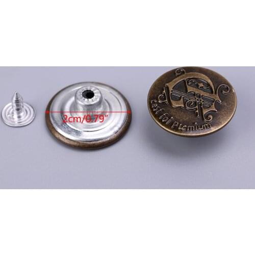 50pcs Mixed Style Metal No Sew Replacement Repair Jean Pants Buttons 20mm DIY Craft Accessories