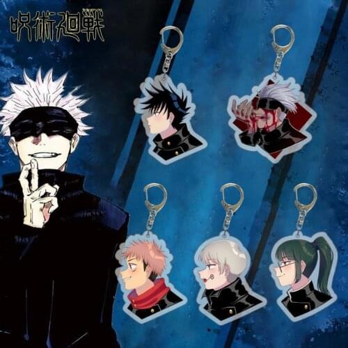 Jujutsu Kaisen Acrylic Pendant Keychain Cartoon Figure Yuji Itadori Fushiguro Megumi Satoru Key Ring