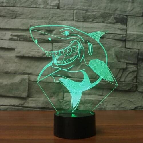 Shark 3d Lamp Colorful Touch Visual Led Night Light Atmosphere Gift Decorative Table Led Usb Lamp Christmas decorative lights