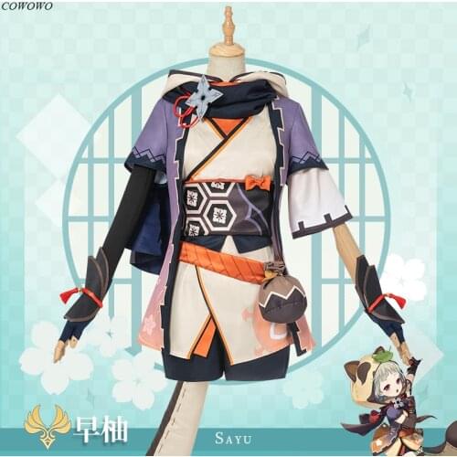 Anime! Genshin Impact Sayu Game Suit Sweet Cute Elegant Uniform Cosplay Costume Halloween Party Role Play Outfit Women 2021 NEW
