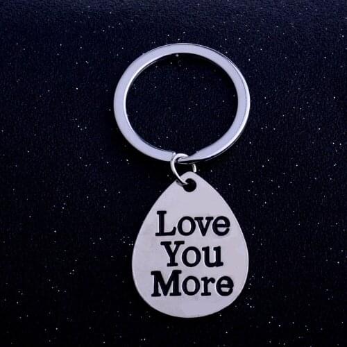 Bespmosp 12PC/Lot "Love You More"Pendant Keychain Keyring Women Family Lovers Couples Charm Chain Jewelry Best Friends BFF Gifts