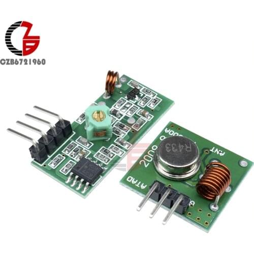 1Set 433Mhz RF Wireless Transmitter and Receiver Module Transceiver DIY Kit for Arduino ARM MCU WL