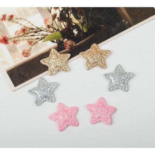 Glitter felt appliques patch 300pcs 26MM Star shape decorative accessories scrapbooking for hairwear decoration