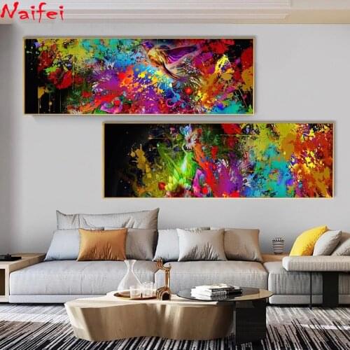 Large Abstract 5D DIY Diamond Painting Colorful Flowers Wall Art Diamond Embroidery Animals Bird Mosaic Kit Home Decor Landscape