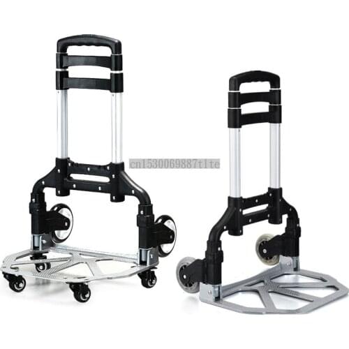 Household Trolley Portable Folding Trolley Luggage Cart Trailer Shopping Grocery Cart Pull Cargo Truck