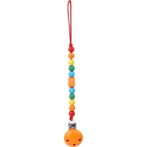 Baby Wood Beaded Pacifier Clip Dummy Chain Nipple Holder Infant Soother Teether For Infant Feeding Products Hot Sale