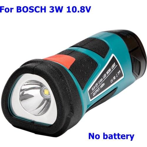 For BOSCH 3W 10.8V-12V Handheld LED Light (NO Battery,NO Charger) Lithium Rechargeable Lamps Flashlight