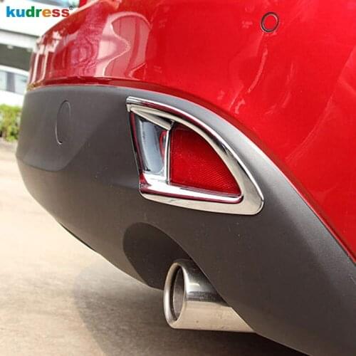 For Mazda 3 Axela Hatchback 2014 2015 2016 Chrome Rear Fog Light Lamp Cover Trim Tail Foglight Frame Trims Car Accessories 2pcs