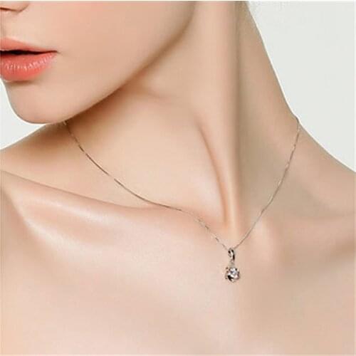 Karopel 925 Sterling Silver New Woman Fashion Jewelry High Quality Crystal Zircon Rotating Love Pendant Necklace Length