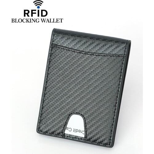 RFID Carbon fiber Card Holder Wallet Women Fashion high quality Purse Men Slim Credit Card Bag Safety Housekeeper Card Cover