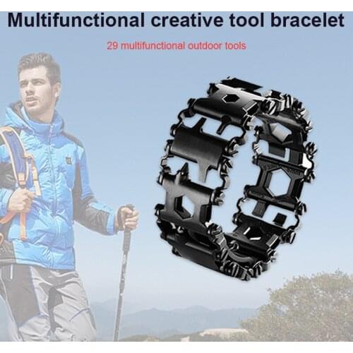 Multi-function Bracelet Stainless Steel Wearable Bracelet Screwdriver Tool for Sailing Travel In Stock